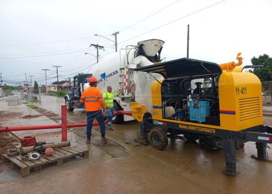 concrete trailer pump HBTS30 to Panama concrete trailer pump HBTS30 to Panama